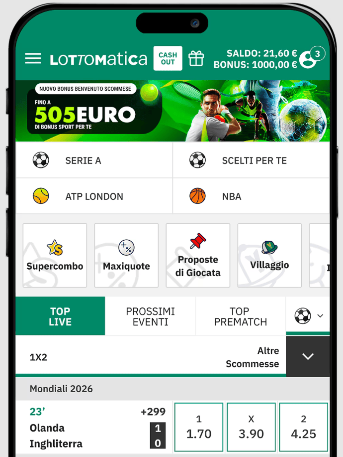 Lottomatica Better guida accesso, conto gioco e scommesse sportive image 5